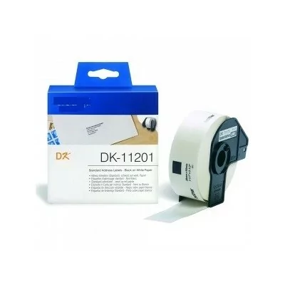 Etichette adesive per etichettatrice Brother DK-11201 DK Label da 29×90 mm (Rotolo 400 etichette) compatibile NERO SU BIANCO