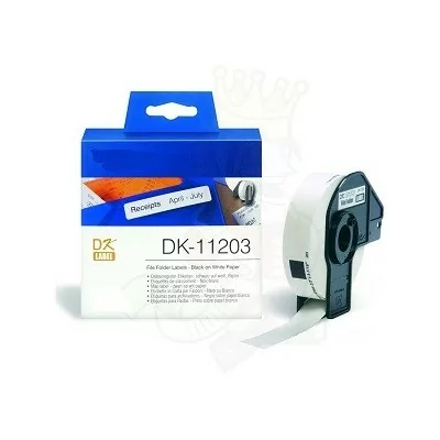 Etichette adesive per etichettatrice Brother DK-11203 DK Label da 17×87 mm (Rotolo 300 etichette) compatibile NERO SU BIANCO